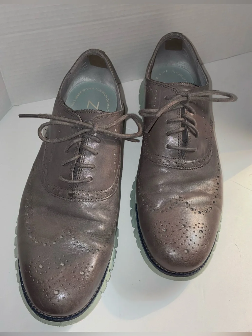 Cole Haan ZEROGRAND Wingtip Oxford Shoes Men’s 12M Sequoia Brown Clean